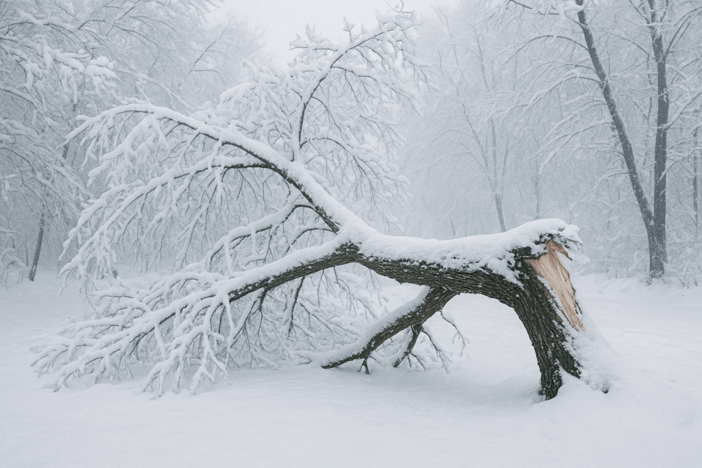 冬の積雪が招く倒木・枝折れ被害とは